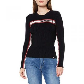 Superdry Logo Ribbed Jumper suéter, Negro