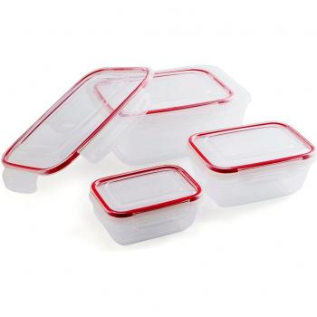 Quid Go-Box - Set de 4 recipientes herméticos rectangulares