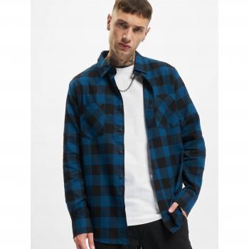 Urban Classics Men's Blue/Black Checked Flannel Shirt
