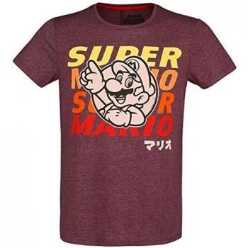 Super Mario Mario Camiseta Rojo Jaspeado XXL
