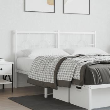 Cabecero de metal blanco 160 cm Vidaxl Blanco con estructura metálica, acabado en color blanco, diseño moderno y elegante, dimensiones de 160 cm de ancho, fácil instalación y compatible con colchones estándar