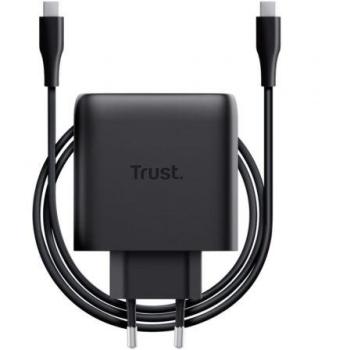 Cargador Trust Maxo GaN USB-C 65W Negro con Cable de 2m