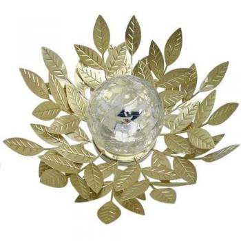 Lámpara de mesa Galix G4495 Dorado Nenúfar - Metal, Oro y vidrio agrietado, 7 lúmenes, 26 cm