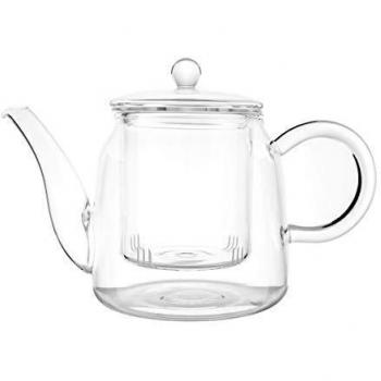 Oroley - Tetera Cristal Livorno | con Filtro de Cristal | 5 Tazas | para Té e Infusiones | Transparente | Grande | 600ml