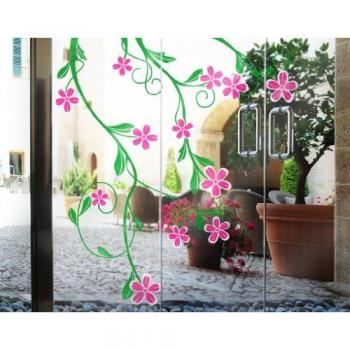 Apalis Vinilo de Ventana No.IS29 Flowering Tendril, Colore:Bianco;Dimensione:55cm x 60cm