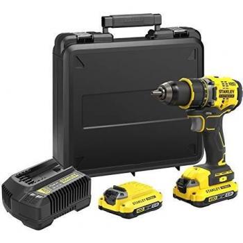 STANLEY SFMCD720D2K-QW Taladro Atornillador V20 LI-Ion 18V BRUSHLESS con 2 BATERÍAS DE 2Ah, Cargador Y MALETÍN