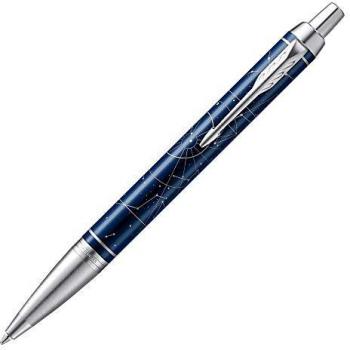 PARKER IM Ballpoint PenMidnight Astral, Chrome trims, medium Point, Blue ink Refill - Giftbox