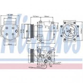 Compresor de aire acondicionado NISSENS 89066