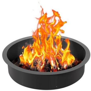 Vevor 40-Inch Outdoor Fire Pit Ring - Durable Carbon Steel Construction, 8.5-Inch Height, Ideal for Campfires and Bonfires