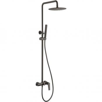 Conjunto de ducha monomando Delos Imex - IMEX BDD055/BGM, acabado black gun metal, diseño moderno, fácil instalación, incluye grifo monomando y rociador