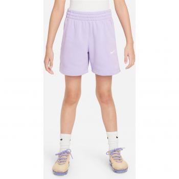 Nike Pantalón corto de niña Sportswear Club Fleece, tejido French terry, 13 cm, color morado, talla L