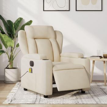 Sillón reclinable de masaje eléctrico de tela en color gris claro, gris oscuro y negro vidaXL