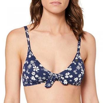 Superdry Felicity Tie Crop Bikini Top Parte de Arriba, Azul