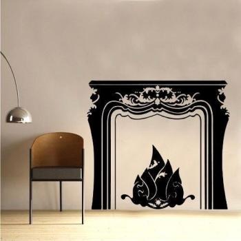 Kult Kanvas SD 23 Design 2 - Adhesivo decorativo para pared, diseño de chimenea, rosso, L 60 cm X 66 cm