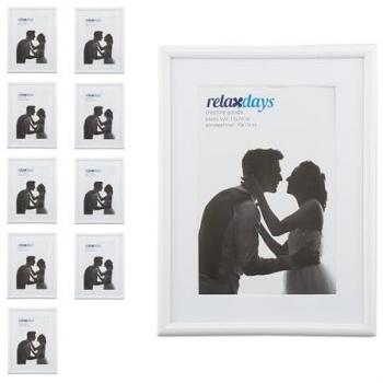 Set de 24 Marcos de Fotos Blancos con Paspartú para Fotografías de 15x20 cm, Formato Vertical y Horizontal