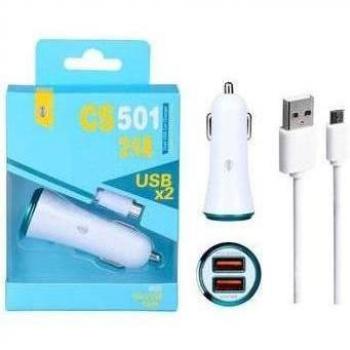 One Plus 1/2,4 A 2 Ranura Coche Cargador USB y Cable para iPhone 5/6 – Azul