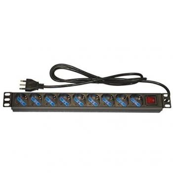 Multipresa Rack 19 9 Tomas Universales con Interruptor, Enchufe Italiano 16A LK10053