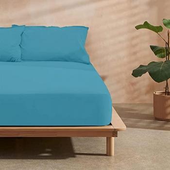Sábana Bajera Ajustable Microsatén Extrasuave Liso Petróleo 200x200 cm