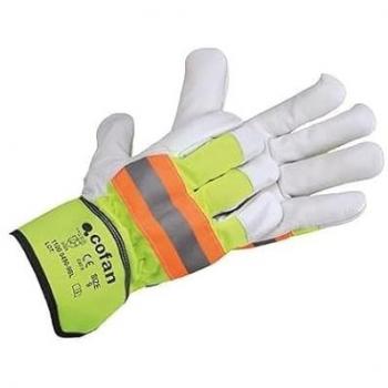 Guante de Vacuno Americano Amarillo Flúor Talla 11 - Caja de 12 Unidades