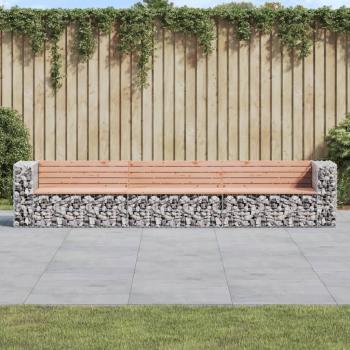 Garden Bench Gabion Design 347x71x65.5 cm Solid Douglas Wood