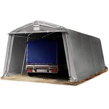 Carpa Garage TOOLPORT 3,3 x 6,2 m PVC 500 N de alta resistencia Garaje portátil Cobertizo compacto de almacenamiento Refugio 100% impermeable gris