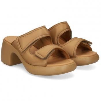 Sandalias de mujer con tacón de bloque y plataforma en color marrón - Talla 36