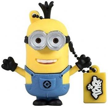 Tribe Los Minions Despicable Me Tim - Memoria USB 2.0 de 8 GB Pendrive Flash Drive de Goma con Llavero, Color Amarillo