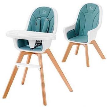 Kinderkraft Trona Bebé TIXI, Silla Alta, Ergonómica, Ajustable, Turquesa
