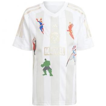 Adidas Marvel's Avengers Unisex Camisetas y Conjunto de bebés - Blanco/Grey One/Wonder Gold Met. - Talla: 111 - 116 CM - Loneta de algodón