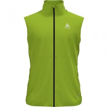 Odlo Chaleco Zeroweight Warm Verde para hombre, chaleco de running ligero y cálido, diseño ergonómico, tejido transpirable y de secado rápido, ideal para actividades al aire libre en climas fríos