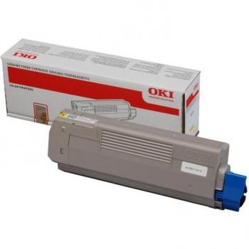 OKI 44315305 Tóner Amarillo Original para Impresora C610, Rendimiento de 6000 Páginas