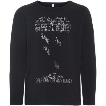 NAME IT Camiseta Manga Larga NIÑA OLETTINE - 98, Negro