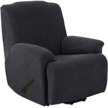 TIANSHU Funda de Sillón Relax Tejido Jacquard de poliéster y Elastano Fundas de sofá Suaves duraderas（Sillón Relax，Gris ）