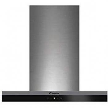Candy CTS6CEX - Campana extractora 60 cm - 4 niveles de potencia, 596 m3/h, Luces led, Temporizador, Filtros carbón y paneles antigrasa, 213W, 47dba, Inox y negro, Clase A