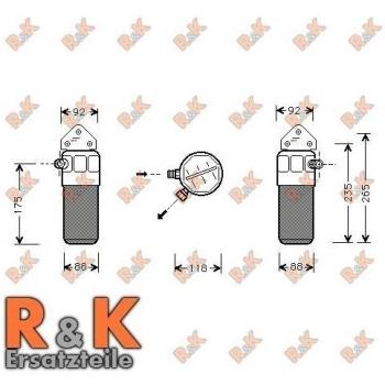 Filtro Deshidratante de Aire Acondicionado PRASCO AID004 - Secador de Climatización R134a de Aluminio