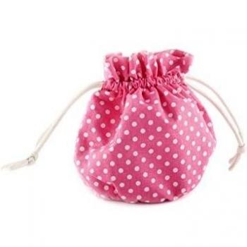 Spotty Pink Drawstring Cosmetic Organiser Bag, Perfect for Travelling