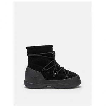 Moon Boot Women's Black Suede Luna Low Snow Boots Size 39