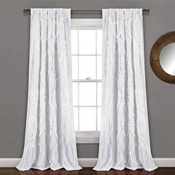 Lush decor avon window white panel for living room dining room bedroom single curtain 95z x 54