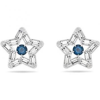 Swarovski Stella Silver + Blue Star Earrings