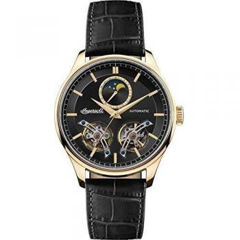Ingersoll The Chord Mens Automatic Watch I07202 with a Black Dial and a Black Genuine Leather Band