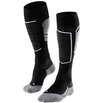 Falke SK4 Men's Ski Socks - Black, Size 42/43, Advanced Cushioning