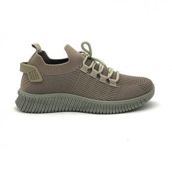 Zapatillas deportivas de mujer de tejido con cordones en color verde - Kelara