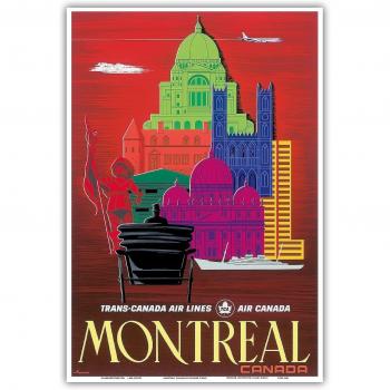 Montreal, Canadá - TCA (Trans-Canada Air Lines) - Air Canada - la aerolínea viaje por Egmond c.1960s - Maestro de arte, 13 x 19