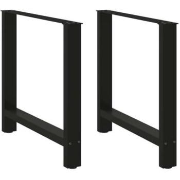 vidaXL Black Steel Coffee Table Legs 2 pcs 27.6x(28.3-28.7)