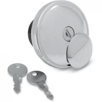 Drag Specialities Tapa de Gasolina Cromo con Bloqueo/Cerradura para Harley 1996-2020, Ventilada