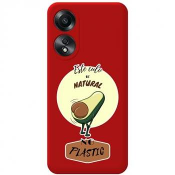 Funda Silicona Líquida Roja para Oppo A58 4G con Diseño de Culo Natural y Dibujos