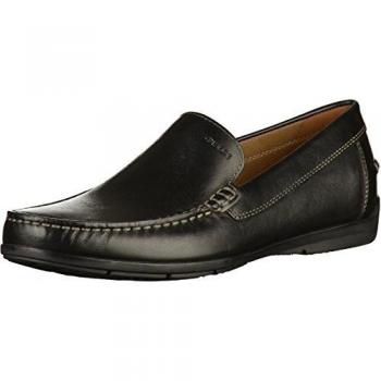 Geox Siron Black Smooth Leather Loafers for Men
