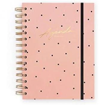 Agenda sin fechas. Rosa. Semana+notas
