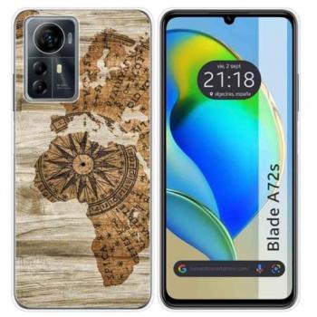 Funda Silicona para Zte Blade A72s Diseño Madera 07 Dibujos