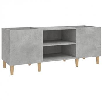 Mueble discos madera contrachapada gris hormigón 121x38x48 cm